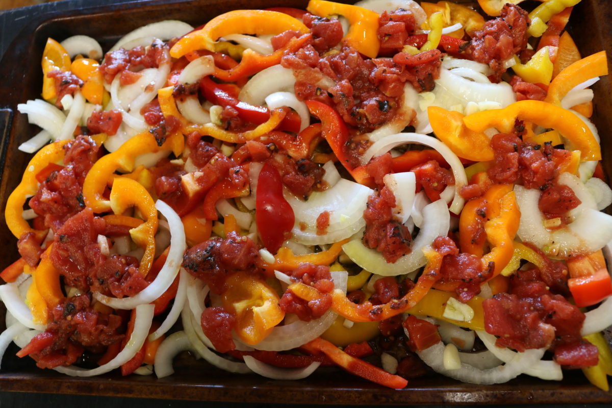 Sheet Pan Chicken Thighs with Peppers and Onions - Mediterranean Living