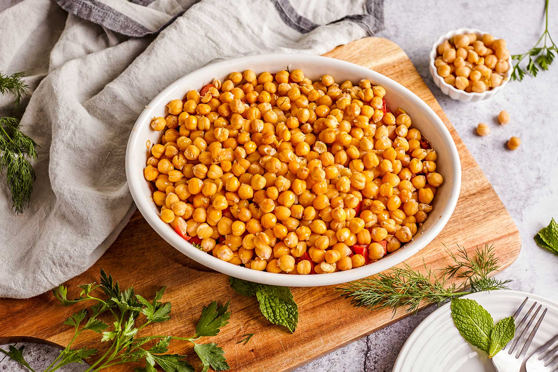 Baked Chickpeas With Zucchini And Fresh Herbs Mediterranean Living