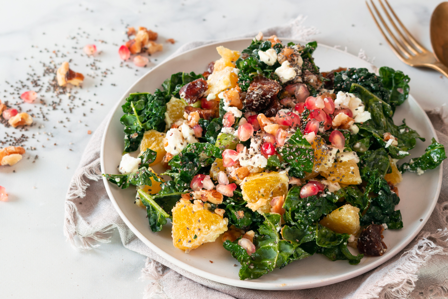 Kale Pomegranate Salad With Goat Cheese Article