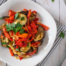 Israeli Eggplant Salad with Peppers and Onion