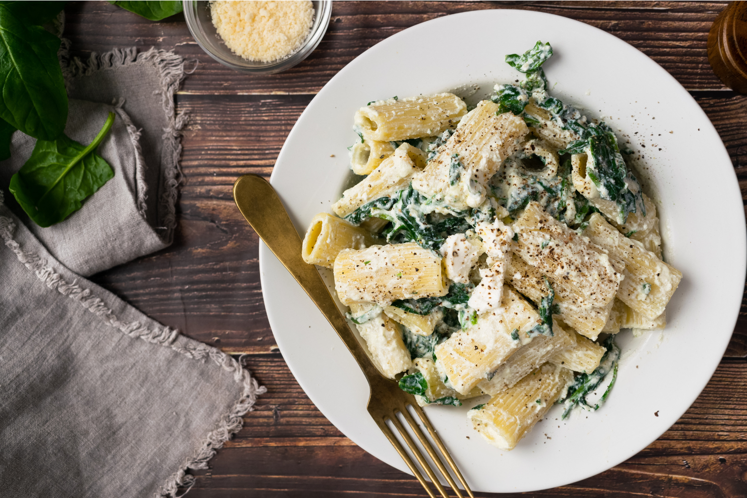 Rigatoni with Creamy Ricotta and Spinach (Rigatoni e Spinaci)