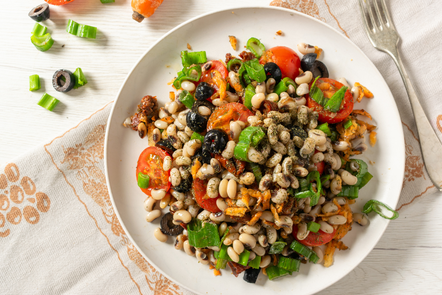 Black Eye Bean Salad with Olives